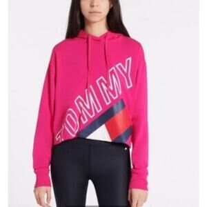 NEW Tommy Hilfiger Diagonal Graphic Hoodie Women’s Large Pink TP10918T-UHP